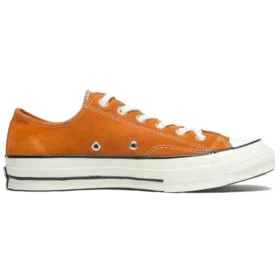 1970s OrangeBitte Retro Turn Fur Low Top Stylish Canvas Shoes Orange