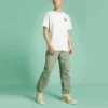 Alphabet Logo Printing Retro Casual Short Sleeve Cream Yellow