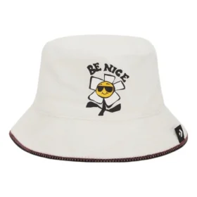 Be Nice Chambray Bucket Hat “Egret”