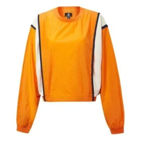 Capsule Series Contrast Color Stitching Round Neck Pullover Orange