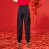 Casual Long Pants Asia Sizing “Black Red”