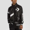 Casual Sports Logo Hooded Jacket Black
