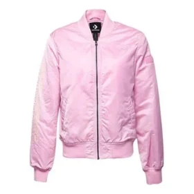 Casual Sports Short Stand Collar Jacket Cherry Pink