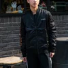 Casual Sports Stand Collar Baseball Jacket Asia Sizing “Black”