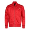 Casual Sports Stand Collar Baseball Jacket Asia Sizing “Red”