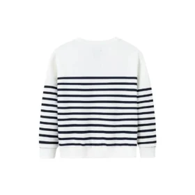Casual Stripe Crew Sweater Asia Sizing “White Black”