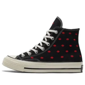 Chuck 70 Embroidered Lips High “Love Me – Black”