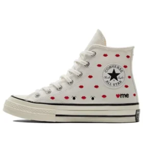 Chuck 70 Embroidered Lips High “Love Me – Vintage White”