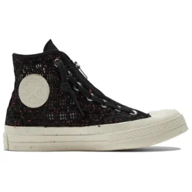 Chuck 70 High “Speckled Black Crochet”