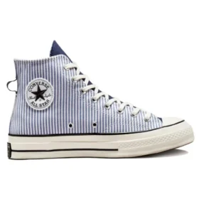 Chuck 70 High “Washed Indigo Hickory Stripes”