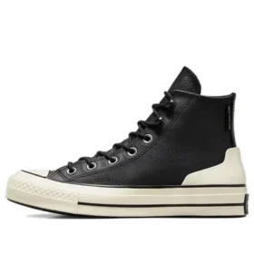 Chuck 70 Leather High “Black Egret”