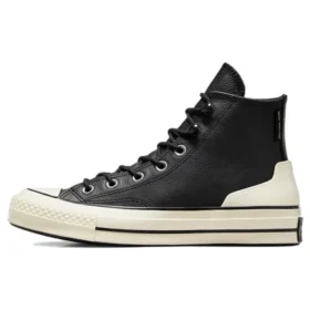 Chuck 70 Leather High “Black Egret”