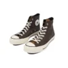 Chuck 70 Leather High “Colorblock – Dark Root Brown”