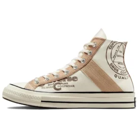 Chuck 70 Leather Overlay High “Egret Champagne Tan”