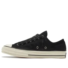 Chuck 70 Zip Low “Embossed Suede – Black Egret”