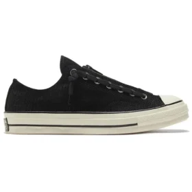 Chuck 70 Zip Low “Embossed Suede – Black Egret”