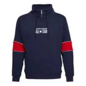 Chuck Taylor All Star Funnel Neck Quarter Zip Crew Sweatshirt Asia Sizing “Navy”