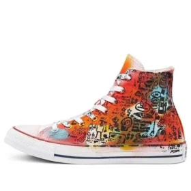 Chuck Taylor All Star High Hand Painted “Orange Red”