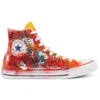 Chuck Taylor All Star High Hand Painted “Orange Red”