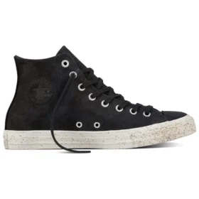 Chuck Taylor All Star High Top Leather Trainers “Black”