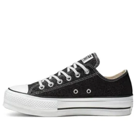 Chuck Taylor All Star Lift Glitter Low Top Thick Sole “Black White”