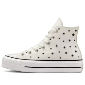 Chuck Taylor All Star Lift Platform High “Embroidered Stars – Egret”