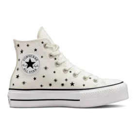 Chuck Taylor All Star Lift Platform High “Embroidered Stars – Egret”