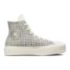 Chuck Taylor All Star Lift Platform High “Houndstooth Shine – Egret Pure Silver”