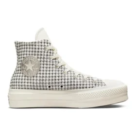 Chuck Taylor All Star Lift Platform High “Houndstooth Shine – Egret Pure Silver”