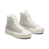 Chuck Taylor All Star Lift Platform High “Houndstooth Shine – Egret Pure Silver”