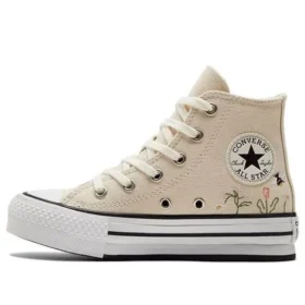 Chuck Taylor All Star Lift Platform High PS “Floral Embroidery – Natural Ivory”