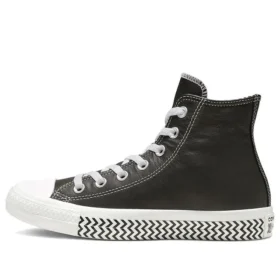 Chuck Taylor All Star Mission-V Leather High Top Black White Wave Pattern Sole “Black White”