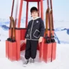 Color-blocked Detachable Hood Short Cotton Jacket Asia Sizing “Black White”