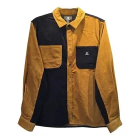 Colorblock Corduroy Shirt Asia Sizing “Brown Black”