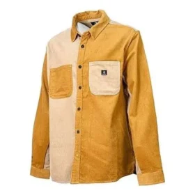 Colorblock Corduroy Shirt Asia Sizing “Brown Tan”