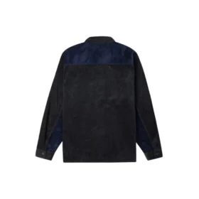 Colorblock Corduroy Shirt Asia Sizing “Navy Black”