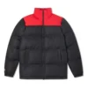 Colorblock Down Jacket Asia Sizing “Black Red”