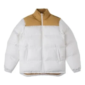 Colorblock Down Jacket Asia Sizing “White Tan”