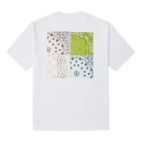 Contrasting Colors cashew Loose Round Neck Short Sleeve Couple Style White