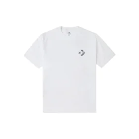 Contrasting Colors cashew Loose Round Neck Short Sleeve Couple Style White