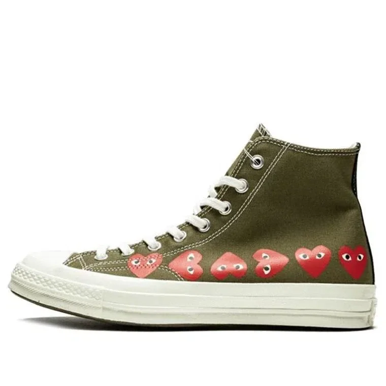 Converse x COMME des GARCONS PLAY Chuck 70 Hi Multi Heart “Khaki” Converse x COMME des GARCONS PLAY Chuck 70 Hi Multi Heart “Khaki”
