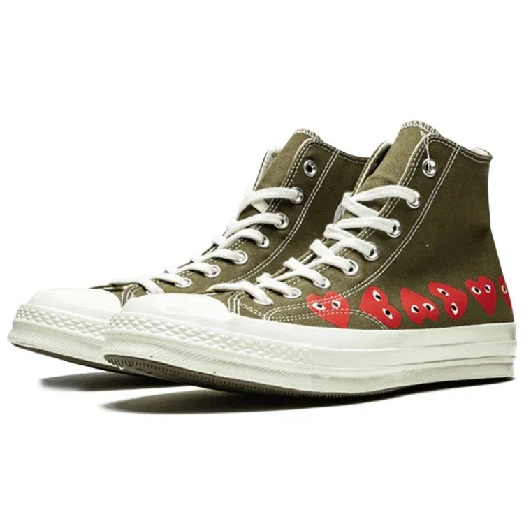 Converse x COMME des GARCONS PLAY Chuck 70 Hi Multi Heart “Khaki” Converse x COMME des GARCONS PLAY Chuck 70 Hi Multi Heart “Khaki”