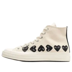 Converse x COMME des GARCONS PLAY Chuck 70 Hi “Multi Heart – Milk Black”