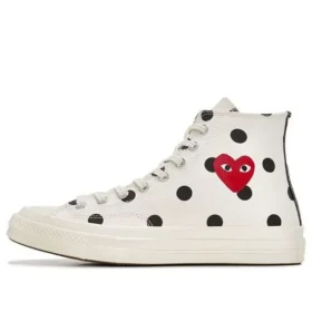 Converse x COMME des GARCONS PLAY Chuck 70 Hi “White Polka Dot”