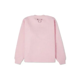 Converse x POKEMON Crossover Cartoon Embroidered Suede Round Neck Pullover Pink