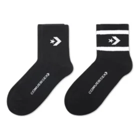 Core Twin Pack Mid-Crew Quarter Socks “Black”