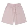 Embroidered Floral Drawstring Shorts Asia Sizing “Pink”
