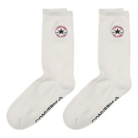 Embroidered Logo Crew Socks Two Pairs “White”