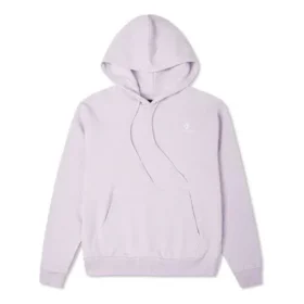 Embroidered Solid Color Hoodie Purple