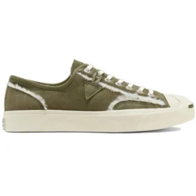 Faux Fur-Lined Leather Jack Purcell “Green White”